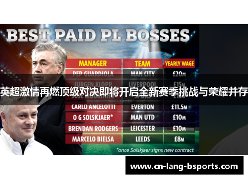 英超激情再燃顶级对决即将开启全新赛季挑战与荣耀并存 英超激情再燃顶级对决即将开启全新赛季挑战与荣耀并存